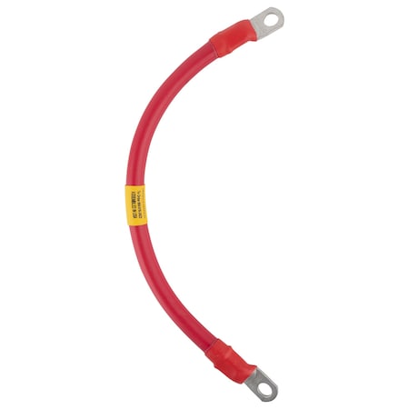 Exell Battery AWG No 1/0 Red Battery Interconnect Cable 12 with 3/8 Lugs BIC-10AWGRED12